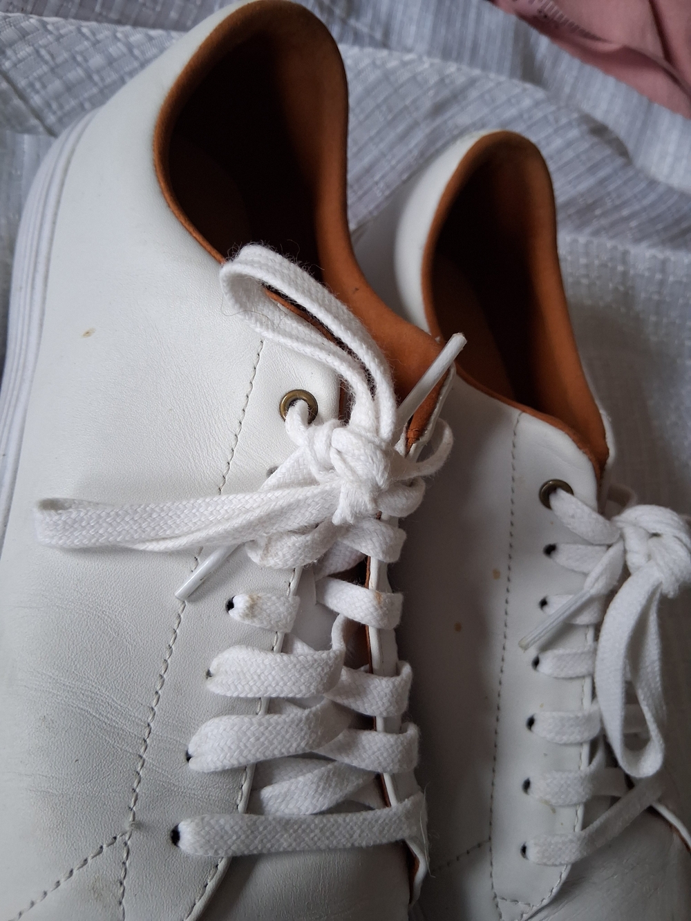 Cole Haan White Leather Sneakers with Brown Interior - Picture 2 of 9